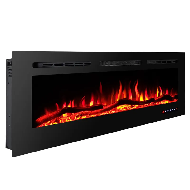 50" Super Large decor flame Wall mounted recessed steel  electric fireplace for sale
