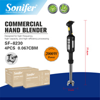 Mixeur Plongeant Commercial Sonifer SF-8230 2000W, Batteur Plongeant avec Tige en Acier Inoxydable de 30 cm pour Cuisine