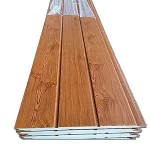 40mm ahşap dekoratif metal paneller pu sandviç panel çatı iç tasarım ev için yalıtımlı metal kurulu