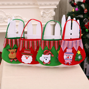 Artículos navideños, bolsa de peluche con forma de manzana, bolsa de regalo de Papá Noel, bolsa de regalo pequeña para niños, decoraciones - Product Image 1