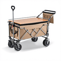Plateforme de rangement tout-en-un BTYP TC-17, chariot de camping pliable et extensible, chariot à roulettes pour pique-nique en extérieur