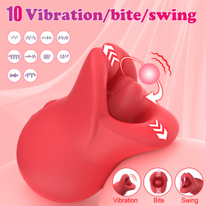 Silicona recargable 3 en 1 Tongue-Lame Masturbador Juguetes sexuales para adultos Lamiendo Morder Pezón eléctrico Estimulación del clítoris Vibrador - Product Image 3