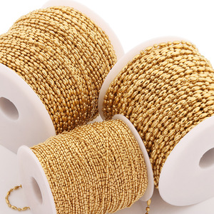 Collar de Clavícula para Mujer, Cadena de Bambú con Cuentas Ovaladas de Acero Inoxidable, Color Dorado, Joyería DIY, Disponible en Varios Tamaños - Product Image 4