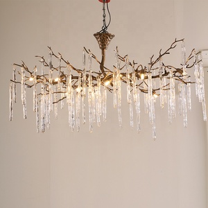 2023 all'ingrosso sconti in contanti rame oro moderno cristallo forcella soffitto lampadario - Product Image 1