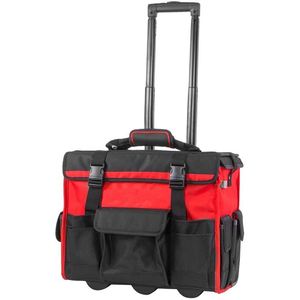 Free Sample High Quality 600-Denier Red Polyester Contractor's Rolling <b>Tool</b> Tote <b>Bag</b> <b>Wheels</b> Water Resistant Special Purpose - Product Image 1