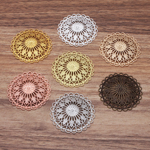 पिकअप कॉपर प्लेटिंग 7 रंग 36 मिमी छोटा फूल टोपी टुकड़े (06424) - Product Image 2