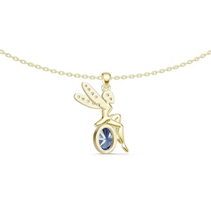 <span class=keywords><strong>Collana</strong></span> con Ciondolo Originale in Argento 925 con Zaffiro Blu, <span class=keywords><strong>Rubino</strong></span> e Zirconia Cubica Rossa, Ali Incantate e Fata Fantasiosa - Product Image 3