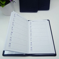Agenda mensuel 2027, carnet A5, bleu marine, cuir PU, agenda de bureau, agenda en cuir