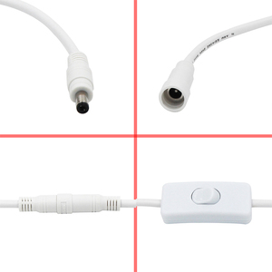 Câble blanc 12V DC avec interrupteur marche/arrêt 5.5mm * 2.1mm mâle à femelle prise baril pour lumière LED dans l'électronique grand public - Product Image 2
