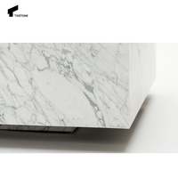 Tostone Table basse en marbre italien populaire Bianco Carrara Durable et élégante pour la vie moderne Salle à manger Hôtel Design d'intérieur
