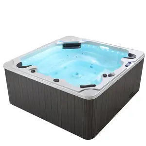 Square Modern Spa Massage Bathtub Hydromassage Bathtub Freestanding Air Jets Massage Outdoor Big Size with 2 3 Person 1 Set Mspa