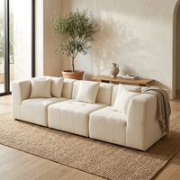 Vakuumkomprimiertes Modulares Bodensektional-Sofa aus Wildleder, Frei Kombinierbare Blockcouch, Platzsparendes Komprimierbares Lounge-Sofa