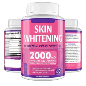 Skin whitening 2000mg cápsula Melhores produtos de beleza Skin Whitening Cápsulas Efeito anti-envelhecimento e poderoso antioxidante