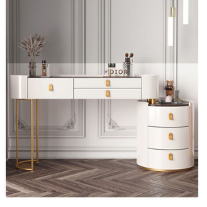 Bàn trang điểm thông minh có gương LED, tích hợp sạc không dây Bluetooth, ngăn chứa đồ nội thất phòng ngủ - Product Image 4