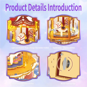 Trendy Fun Wooden Music Box DIY Assembly <b>Toy</b> Carousel & <b>Airplane</b> Model Educational Ornament for Kids - Product Image 4