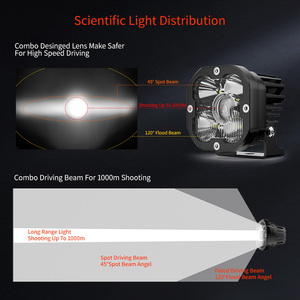 Luz Auxiliar LED Universal de 12V 24V, Estilo Baja, en Forma de Cubo, de 3 Pulgadas, para <span class=keywords><strong>RZR</strong></span>, Can-Am <span class=keywords><strong>Maverick</strong></span> X3, UTV, ATV, 4X4 - Product Image 3
