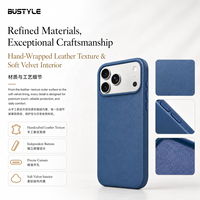 Étui de téléphone magnétique en cuir artisanal avec logo personnalisé en relief pour iPhone 18 17 16 15 Pro Max, doublure en velours doux, OEM ODM