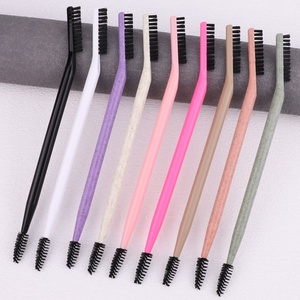 Cepillo de doble punta para <span class=keywords><strong>cejas</strong></span> y rímel con mango de plástico en colores blanco, rosa y negro, para uso de marca privada, venta al por mayor - Product Image 4
