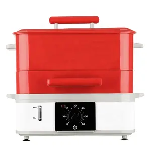 Steamer Hot Dog, dengan 2 Baki Hot Dog Dapat Dilepas 12L 800W Mesin Pembuat Hot Dog