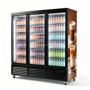 Réfrigérateur de présentation à 3 portes vitrées pour usage commercial, avec compresseur basé sur le dessous, armoire de réfrigération commerciale - Product Image 3
