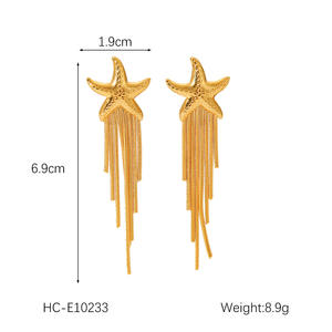 Boucles d'oreilles en acier inoxydable de style géométrique plaqué or 14 carats bijoux de mode à la mode durables non allergènes pour les fêtes et les mariages - Product Image 4