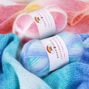 Hilo Acrílico Mezclado con Terciopelo, Hilo de Algodón en Aerosol, Hilo Teñido a Mano para Tejer Bufandas y Suéteres para Bebés - Product Image 1