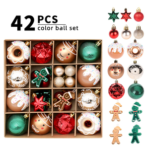 Set di 42 Palline Natalizie Dipinte a Mano Rosse, Verdi e <span class=keywords><strong>Oro</strong></span>, Nuovo Design 2026, Decorazioni per <span class=keywords><strong>Albero</strong></span> di Natale con Confezione Regalo - Product Image 1