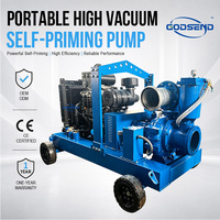 Pompe à eau auto-amorçante portable personnalisée de 8 pouces, alimentée par moteur diesel, système mobile sur remorque pour drainage