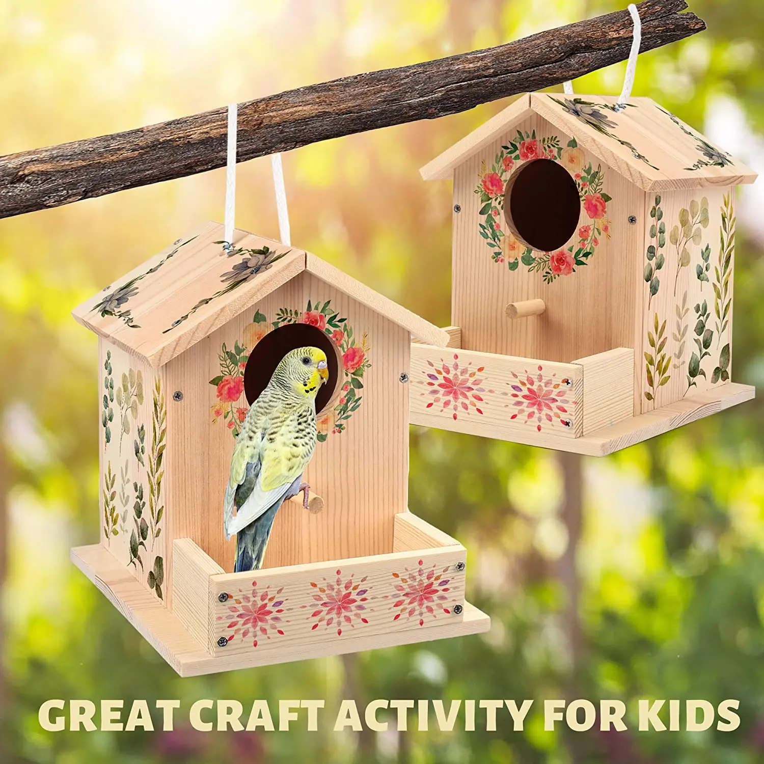 مجموعات لوحات خشبية DIY للأطفال والبالغين ، مستلزمات الرسم والفنون والحرف اليدوية للأطفال والبالغين لبناء تصميم صديق للطيور