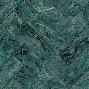 Foshan популярный дизайн на заказ Дешевые Полированные елочки мраморная плитка мозаика зеленый