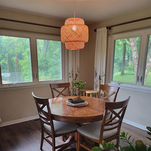 Lámpara de madera Vintage de madera Industrial de alta calidad, lámpara colgante de bambú para comedor - Product Image 5