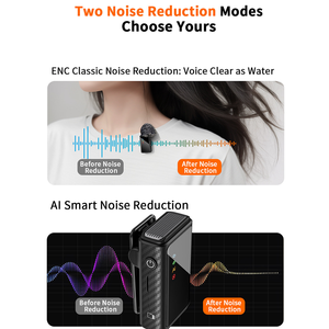 Système de microphone cravate sans fil double avec écran LCD et enregistrement sur carte TF pour téléphone, appareil photo reflex numérique et équipement de studio vidéo - Product Image 3