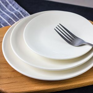 Piatti da Cena in Porcellana Bianca Pura all'Ingrosso, Piatti Piani in Ceramica per Hotel, Piatti da Dessert con Logo Personalizzato 10,5 Pollici - Product Image 2