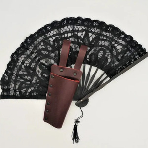 Nouvel étui de rangement en cuir PU pour ventilateur transfrontalier, étui de protection portable pour ventilateur à main, étui en cuir pour ventilateur punk - Product Image 3