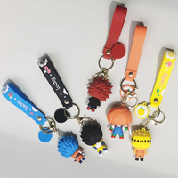 Anime 3D Pop Sleutelhanger Rubber Speciale Aangepaste Pvc Rubber Sleutelhanger Zacht Pvc 3D Karakter Sleutelhanger