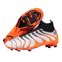 Chaussures de football montantes unisexe pour adolescents, à crampons synthétiques AG (longs) et TF ( Courts), pour terrain gazonné extérieur, entraînement sportif et matchs de printemps
