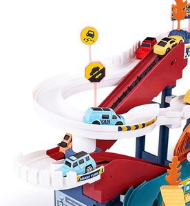 Pista de Carreras Eléctrica de Ensamblaje DIY con Escaleras, Coches y Sonidos, Juguete de Plástico ABS para Niños - Product Image 4
