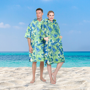 Séchage rapide microfibre Robe À Capuche Serviette De Plage Surf Poncho Natation Plongée Peignoir Cape Microfibre plage - Product Image 1