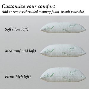 Fundas de <span class=keywords><strong>Almohada</strong></span> de Lujo Chinas para Enfriar el Cuello, Relleno de Espuma Viscoelástica Triturada de Bambú, <span class=keywords><strong>Almohada</strong></span> Ortopédica de Fibra de Bambú, 2 Unidades, Tamaño Queen - Product Image 5