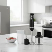 Mixeur Plongeant Électrique Puissant en Acier Inoxydable à Haute Vitesse 800W avec Bol en Verre pour Usage Domestique – Hachage, Mélange, Broyage