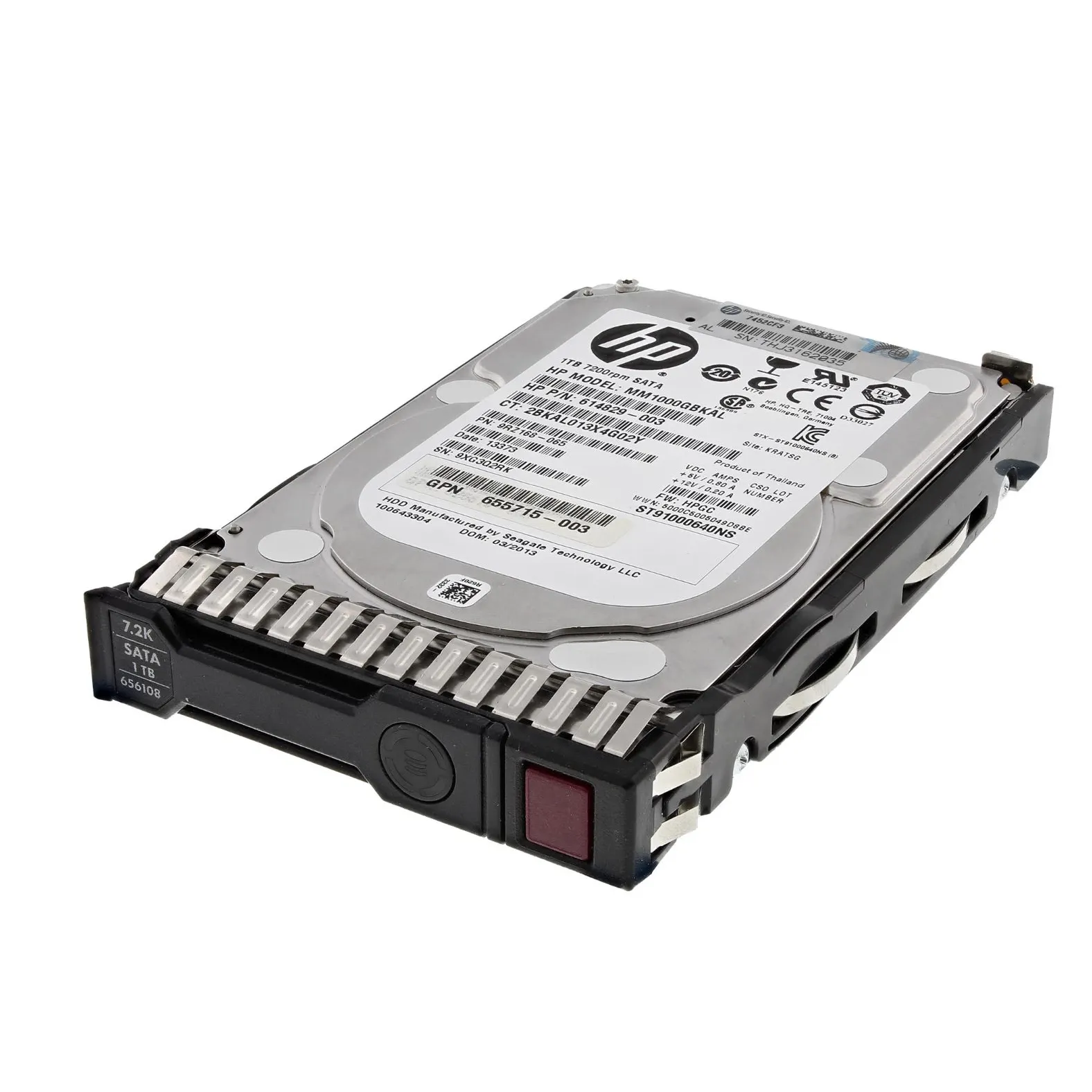 1TB 7.2k SATA 2.5inch 6Gbps Hard Disk Drive 656108-001 For HP DL360 DL380 Gen8 and Gen9 Gen10