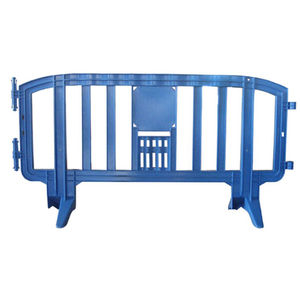 Barricada de tráfico móvil de plástico azul, puerta de valla, previene el tráfico a pie de un área privada - Product Image 1