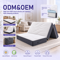 Matelas pliant en mousse à mémoire de forme rafraîchissante pour chambre d'amis, dortoir, camping, OEM, ODM, marque privée, vente en gros