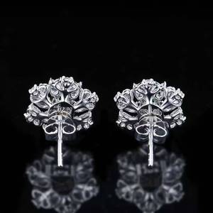 18K Gold Luxury Women Gemstone Stud Earrings 0.61ct Natural Emerald 48pcs South <b>African</b> Diamond Accents Wedding Fine Jewelry - Product Image 4