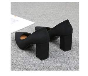 Zapatos <span class=keywords><strong>DE</strong></span> TRABAJO <span class=keywords><strong>DE</strong></span> VESTIR sin cordones negros para mujer profesional, 5cm <span class=keywords><strong>de</strong></span> alto, medio largo, cómodo, pies no cansados, <span class=keywords><strong>azafata</strong></span> - Product Image 5