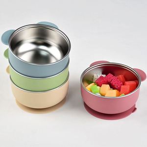 Bol pour bébé coloré réutilisable en acier inoxydable 304 avec couvercle en silicone, qualité alimentaire, passe au lave-vaisselle, antidérapant - Product Image 4