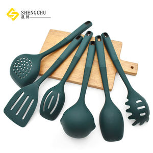 Nouvel ensemble de 6 ustensiles de cuisine en <span class=keywords><strong>silicone</strong></span> LFGB de haute qualité, ustensiles de cuisson antiadhésifs, grande spatule/écumoire - Product Image 6