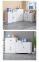 Meuble de rangement de bureau moderne en acier avec serrure, tiroirs multicouches, organiseur de fichiers sécurisé, design bas, origine Chine