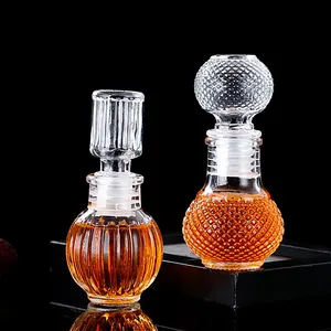 Small Kind Glass Whisky Bottle Hermetic Glass Wine Bottle With Glass Lid 50ml wine Brandy whisky globe decanter