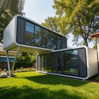 Cabine Apple préfabriquée modulaire détachable de luxe moderne de 30 et 40 pieds, style capsule spatiale, pour bureau, habitation et usage en resort